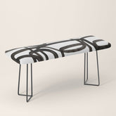 Writing On The Wall' Mid Century Modern Fun Abstract Shapes Bench