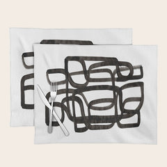 Writing On The Wall' Mid Century Modern Fun Abstract Shapes Placemat