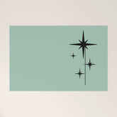 1950s Atomic Age Retro Starbursts in Aqua Mint and Black Welcome Mat