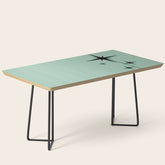 1950s Atomic Age Retro Starbursts in Aqua Mint and Black Coffee Table