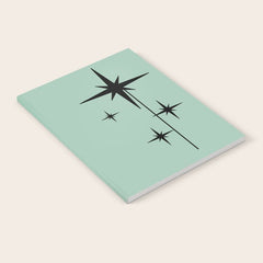 1950s Atomic Age Retro Starbursts in Aqua Mint and Black Notebook