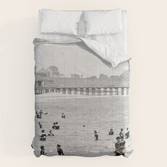 1895 Narragansett Pier and Beach, Narragansett, Rhode Island Comforter
