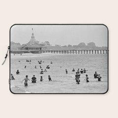 1895 Narragansett Pier and Beach, Narragansett, Rhode Island Laptop Sleeve