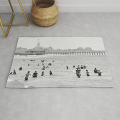 1895 Narragansett Pier and Beach, Narragansett, Rhode Island Rug