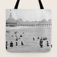 1895 Narragansett Pier and Beach, Narragansett, Rhode Island Tote Bag
