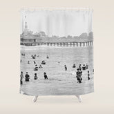1895 Narragansett Pier and Beach, Narragansett, Rhode Island Shower Curtain