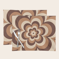 70s Retro Flower Power in Coffee Brown Placemat
