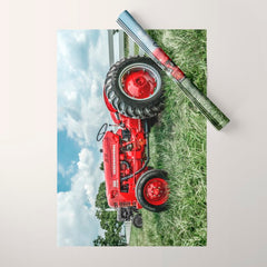 300 Vintage International Harvester Red Tractor Wrapping Paper