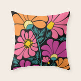 70s Disco Garden Throw Pillow