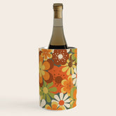 70's Retro Flowers Print Wine Chiller