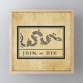 1776 "Join, or Die" Revolutionary War flag with 13 colonies, snake & no colors by Benjamin Franklin Mini Art Print