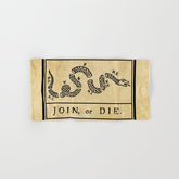 1776 "Join, or Die" Revolutionary War flag with 13 colonies, snake & no colors by Benjamin Franklin Bath Towel