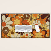 70's Floral Prints, Retro Art Desk Mat