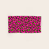 80s Neon Pink and Lime Green Leopard Bath Towel