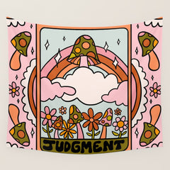 20. Judgment Tarot Mushroom Wall Tapestry