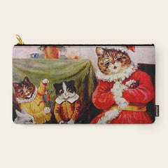 A Merry Christmas' Vintage Cat Art by Louis Wain Carry All Pouch