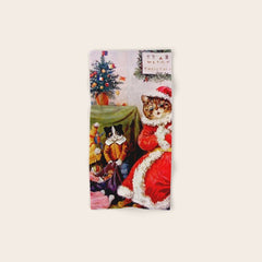 A Merry Christmas' Vintage Cat Art by Louis Wain Bath Towel