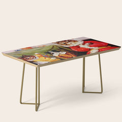 A Merry Christmas' Vintage Cat Art by Louis Wain Coffee Table