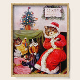 A Merry Christmas' Vintage Cat Art by Louis Wain Serving Tray