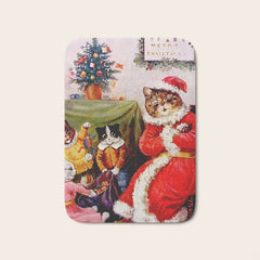 A Merry Christmas' Vintage Cat Art by Louis Wain Bath Mat