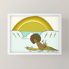 "buttons" kaluhiokalani 70s surf legend // retro surf art by surfy birdy Mini Art Print