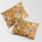 70s Retro Floral Pillow Sham