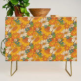 70s Retro Floral Credenza