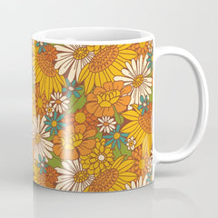 70s Retro Floral Coffee Mug