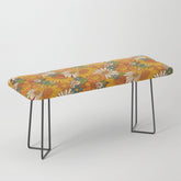 70s Retro Floral Bench
