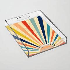 60s retro sun Acrylic Tray