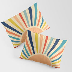 60s retro sun Pillow Sham