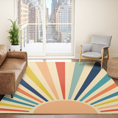 60s retro sun Rug