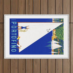 1941 PORTOFINO Italy Travel Poster Outdoor Rug