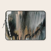 01025: a neutral abstract in gold, black, and white Laptop Sleeve