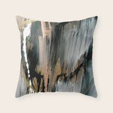 01025: a neutral abstract in gold, black, and white Throw Pillow
