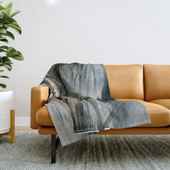 01025: a neutral abstract in gold, black, and white Throw Blanket