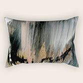 01025: a neutral abstract in gold, black, and white Rectangular Pillow