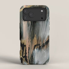 01025: a neutral abstract in gold, black, and white iPhone Case