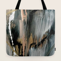 01025: a neutral abstract in gold, black, and white Tote Bag