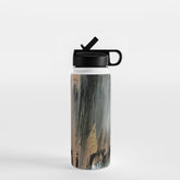 01025: a neutral abstract in gold, black, and white Water Bottle