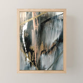 01025: a neutral abstract in gold, black, and white Mini Art Print