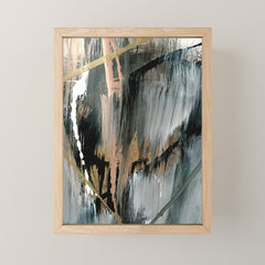 01025: a neutral abstract in gold, black, and white Mini Art Print