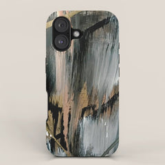 01025: a neutral abstract in gold, black, and white iPhone Case