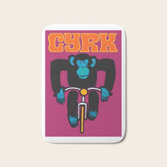 1968 CYRK Cycling Chimpanzee Polish Circus Poster Bath Mat