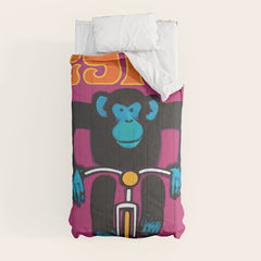 1968 CYRK Cycling Chimpanzee Polish Circus Poster Comforter