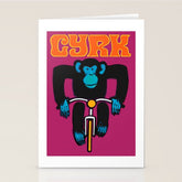 1968 CYRK Cycling Chimpanzee Polish Circus Poster Stationery Card