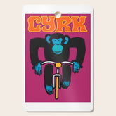 1968 CYRK Cycling Chimpanzee Polish Circus Poster Cutting Board