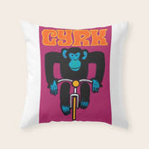 1968 CYRK Cycling Chimpanzee Polish Circus Poster Throw Pillow
