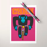 1968 CYRK Cycling Chimpanzee Polish Circus Poster Wrapping Paper