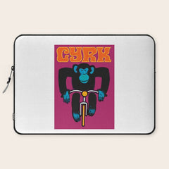 1968 CYRK Cycling Chimpanzee Polish Circus Poster Laptop Sleeve